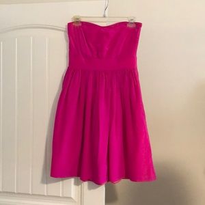 Strapless pink dress